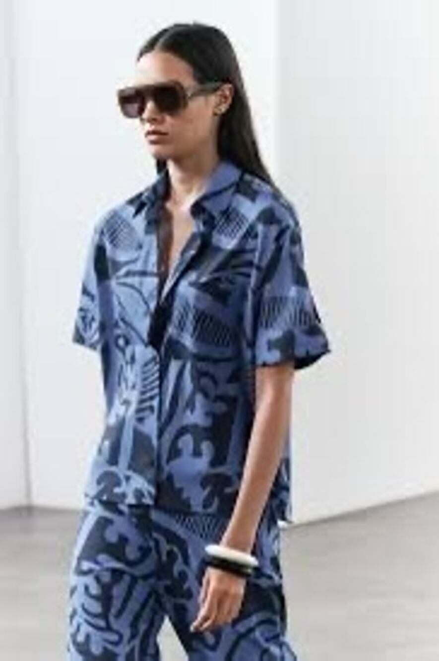 Zara ZW Collection blue and black pant set M